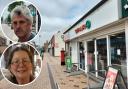 Spar in Buckley and, inset, Andy White and Ruth Rees