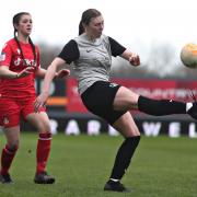 WREXHAM, WALES - 26th MARCH 2023 - Nomad's Shannon Hobbs during Wrexham AFC Women vs Connah's Quay Nomads in the final game of the Genero Adran North at The Racecourse Ground, Wrexham (Pic by Sam Eaden/FAW).