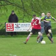 Action from Lex's 2-2 draw with Corwen at the weekend. Picture: Gavin Billington