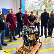 JCB Transmissions Wrexham presented staff and learners at Coleg Cambria with parts and equipment.