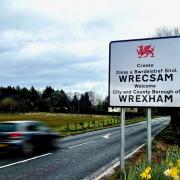 Wrexham County road sign