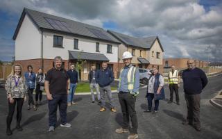 Some of the ClwydAlyn team on site at Hen Ysgol Y Bont development on Anglesey.