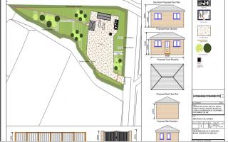 The proposed site plan of the development.