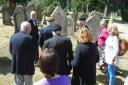 John Davies gives his History talk at the cemetery