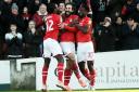 STFC v Exeter City          Pic Dave Evans       1/2/2020
Swindon celebrate their first goal
