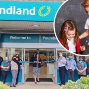 The new Poundland in Mold. Inset: School uniforms at Poundland (Image: Poundland)