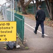 People arrive at a Covid 19 testing centre in January 2022. Picture: Stefan Rousseau/PA Wire
