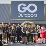 Helen Skelton officially opens the refurbished Go Outdoors store.