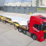 The wing being transported from Airbus in Broughton