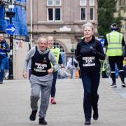 Jeffrey Chimes and Jane Bellis during the Wrexham 10k