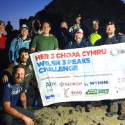 The team completing the Bersham Three Peaks challenge