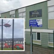 Air ambulances were called to assist following an incident at Ysgol Dyffryn Aman.
