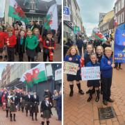 The procession for  Proclamation Ceremony for the Wrecsam National Eisteddfod.