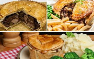 Three different meat pies. Credit: PA