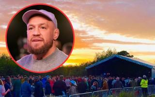 Connor McGregor (inset) and Commonwood Fishery, where Wrexham Lager Festival will be held.