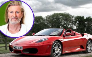 Robbie Savage (inset) and the Ferrari once owned by the former footballer.