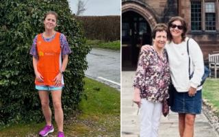Paula Seamarks, also pictured with her mum, will be running the London Marathon for Maggie's charity.