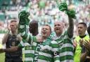 Neil Lennon (left) and John Hartson after the charity match at Celtic Park, Glasgow..