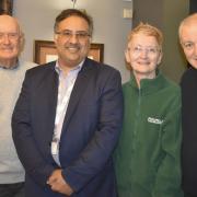 Mal Williams (Chairman), Prof Iqbal Shergill (President), Yvonne Lush (McMillan Nursing specialist) and Phil Jones (Secretary)