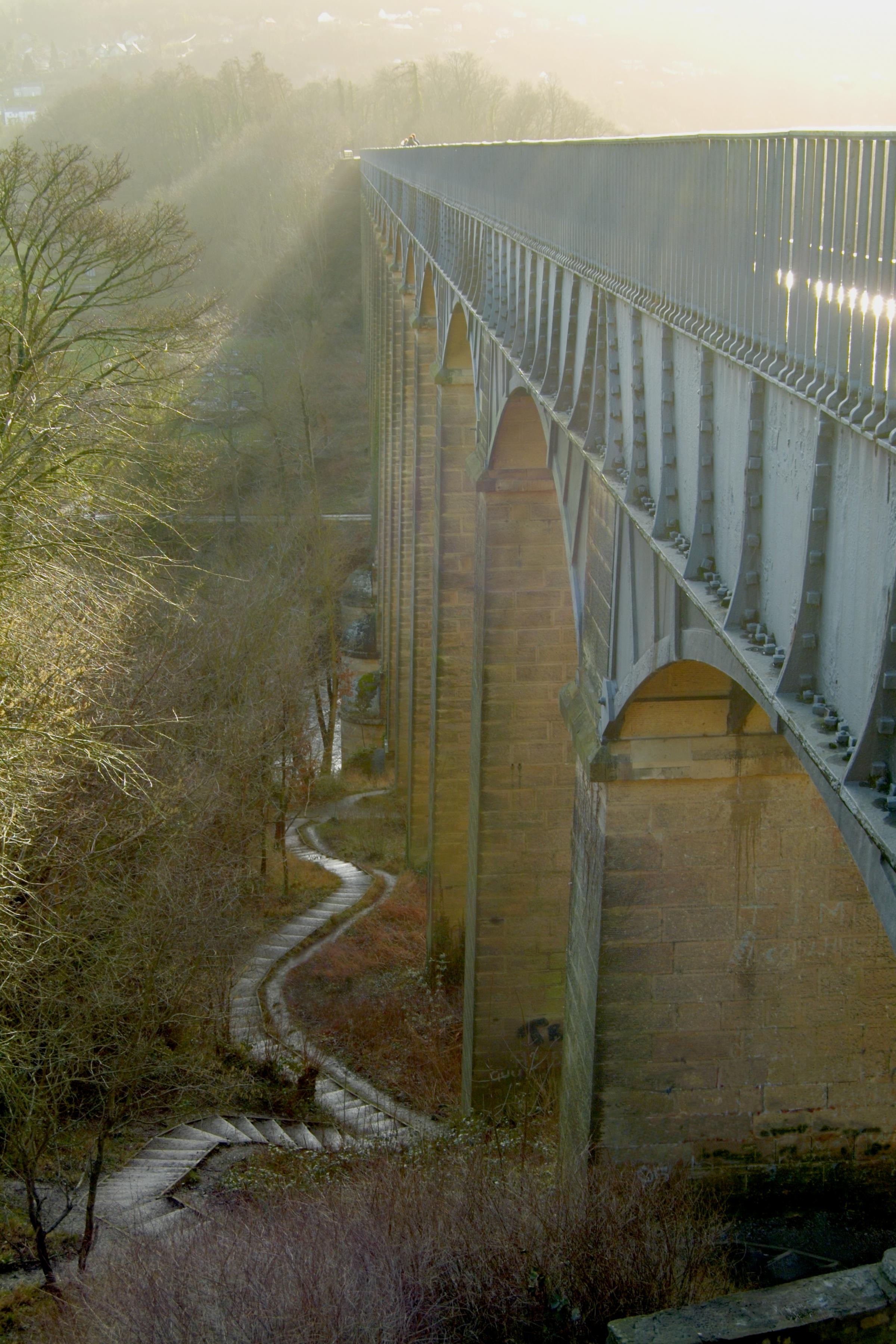 Pontcysyllte Aqueduct from the top of the steps.