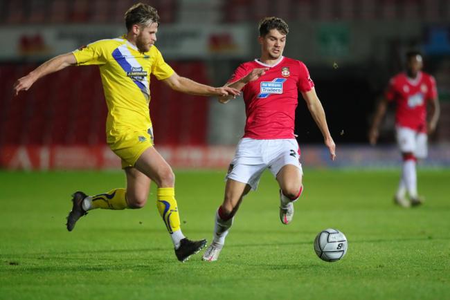 Jordan Davies in action against Altrincham