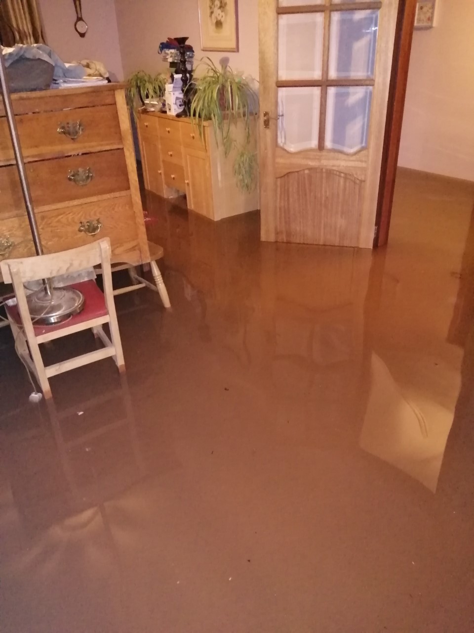 David Jones house suffered heavy flooding last week. 