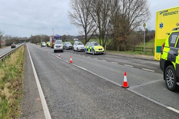 The collision happened between J36a and J36 by Broughton on the A55. Picture: Traffic Wales.