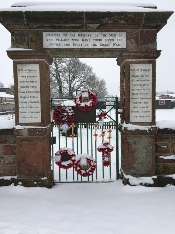 The Sychdyn war memorial. 