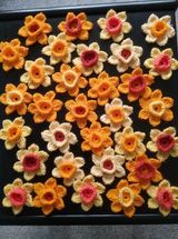 Some of the knitted daffodils.