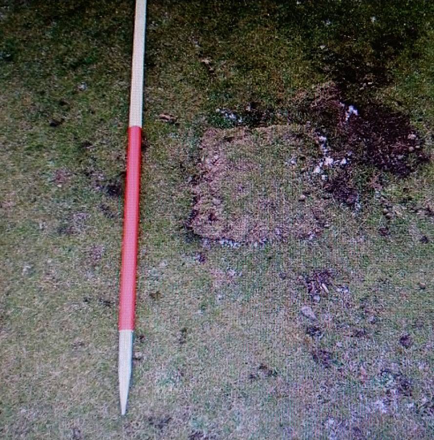 Signs of illegal metal detecting on the grounds of the castle. (Source - NWP Wrexham Rural)