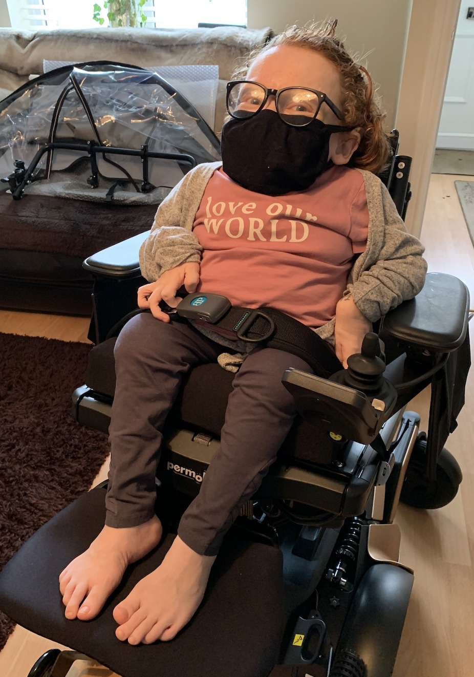 Eleanor Taraborelli in her new wheelchair 
