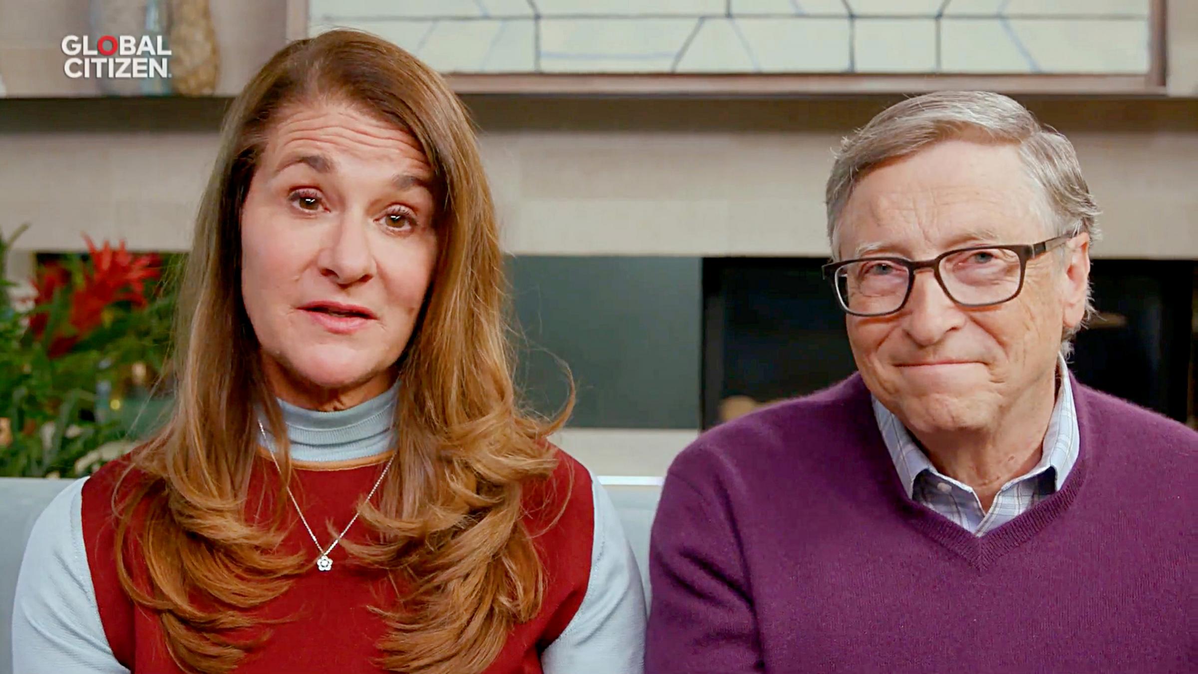 Handout photo issued by Global Citizen showing Bill and Melinda Gates during the One World broadcast, celebrating health workers on the front line of the coronavirus pandemic.