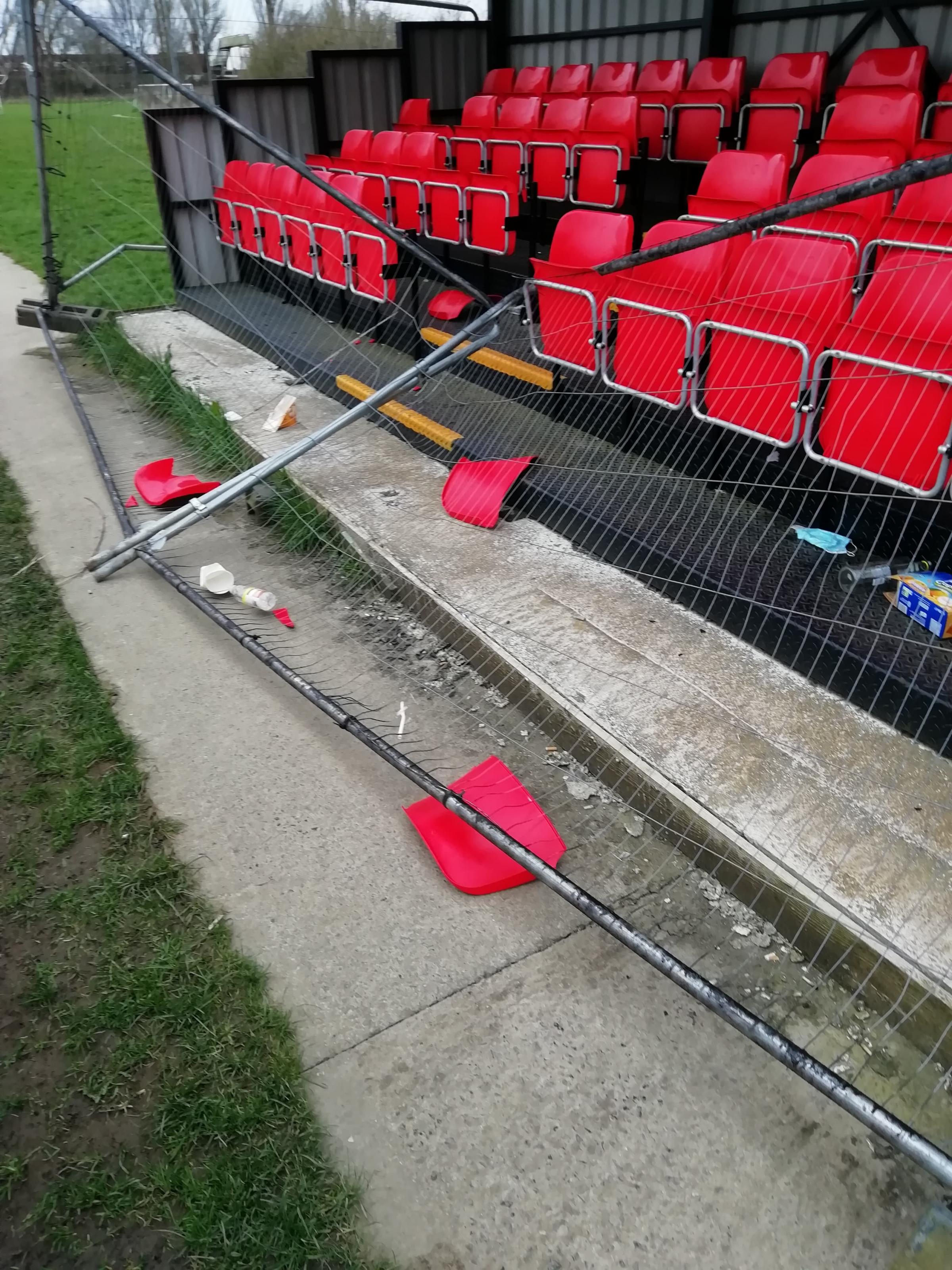 Vandalism at Saltney Town FC. 