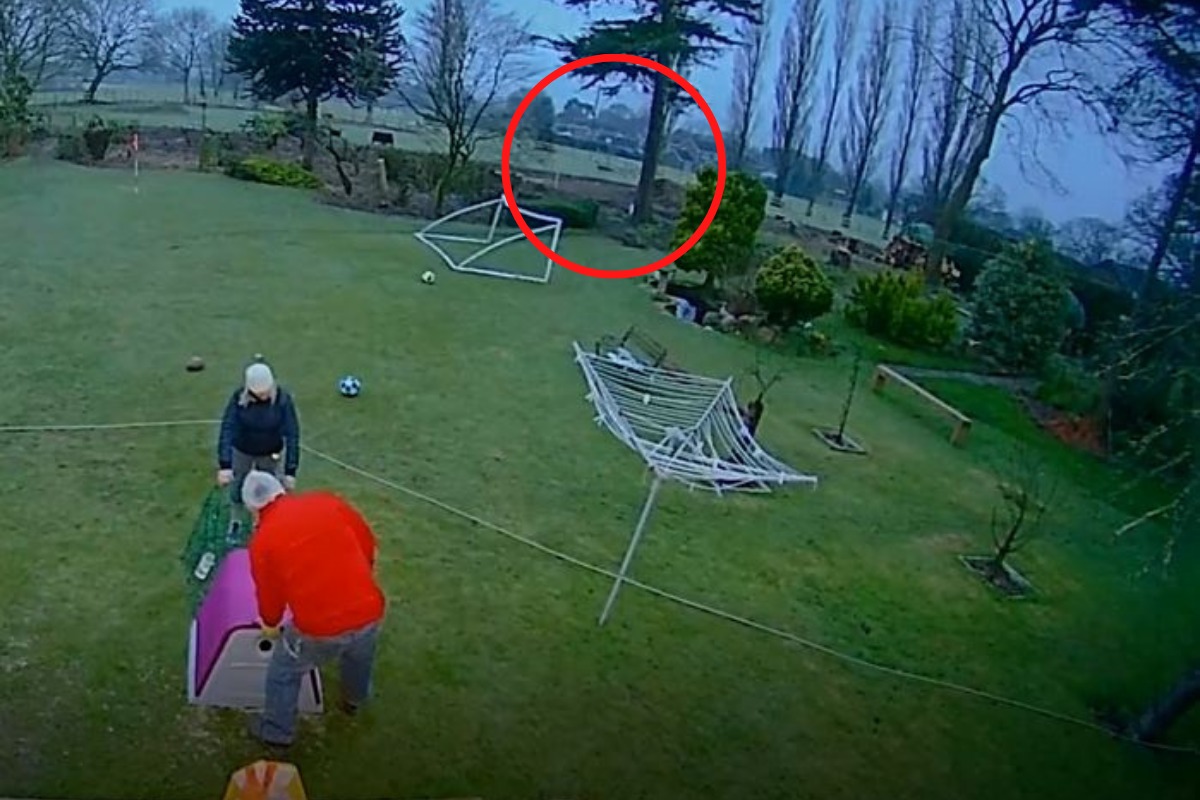 Footage of a large black creature was caught on CCTV by Chris and Wendy Bebbington of Frodsham