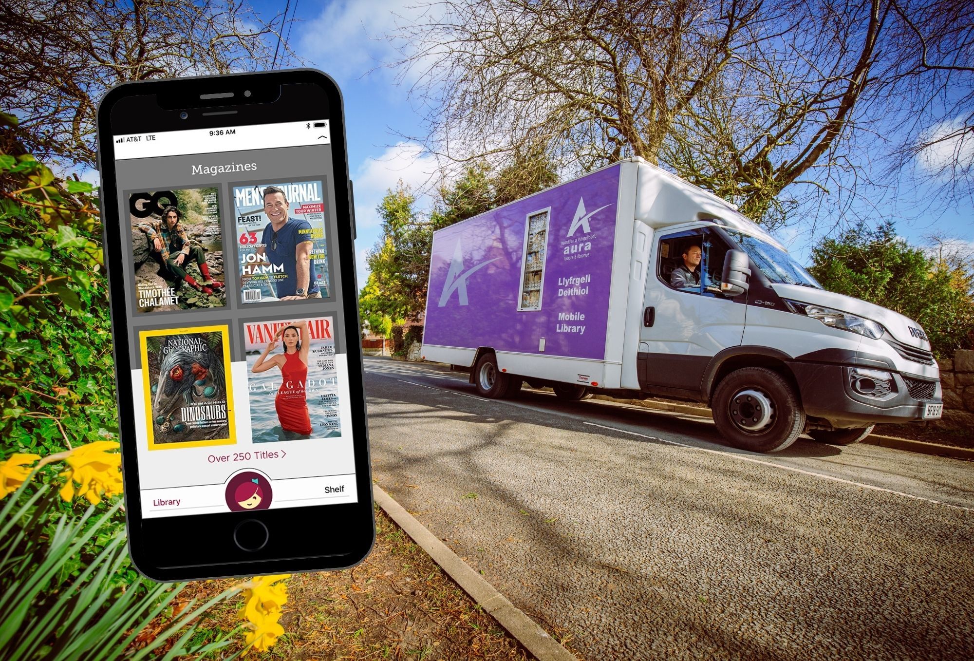 Aura Libraries Flintshire: mobile library returns, and access 3000 magazines