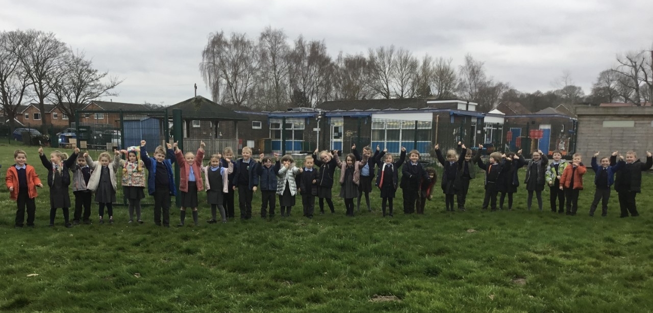 Year 1 at Abermorddu Primary School walked a mile a day for a week in aid of the fundraiser. 