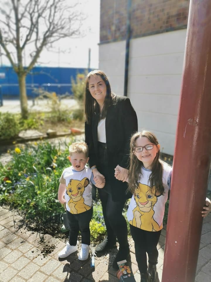 Sonny and Evie with mum, Nicola. 