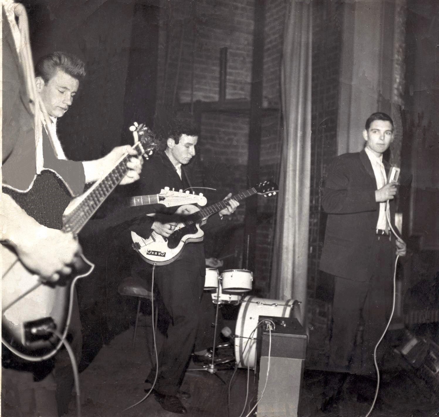 The Renegades performing at The Hippodrome c1961 - Kevin Hughes, Ron Nicholson, Roy McMahon, Don Foulkes, and Steve Lloyd just out of shot.