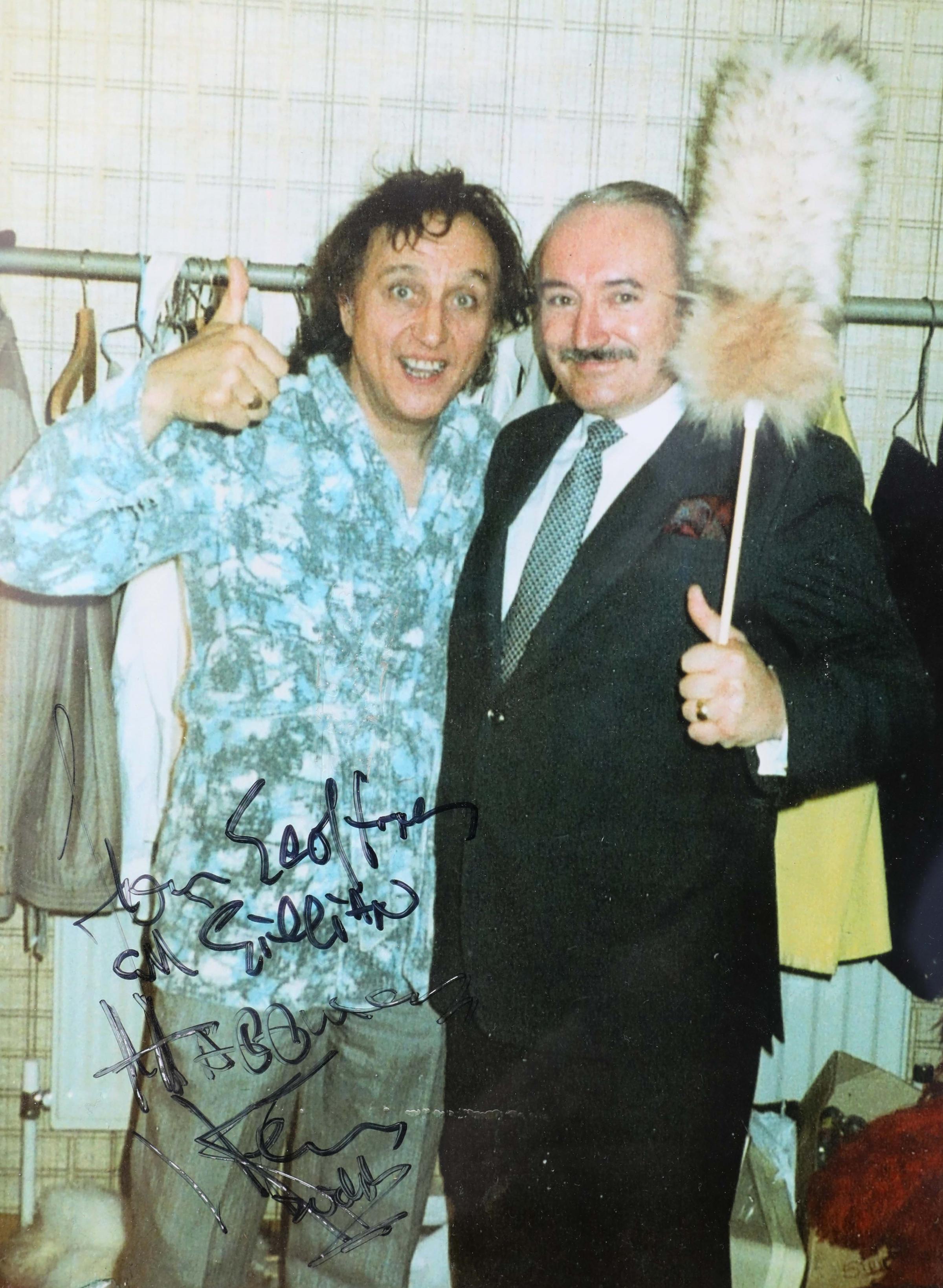Geoff Williams with Kenn Dodd in 1975.