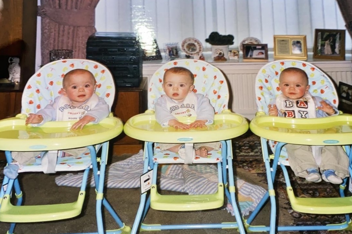 Daragh, Luke and Sam aged 11 months.