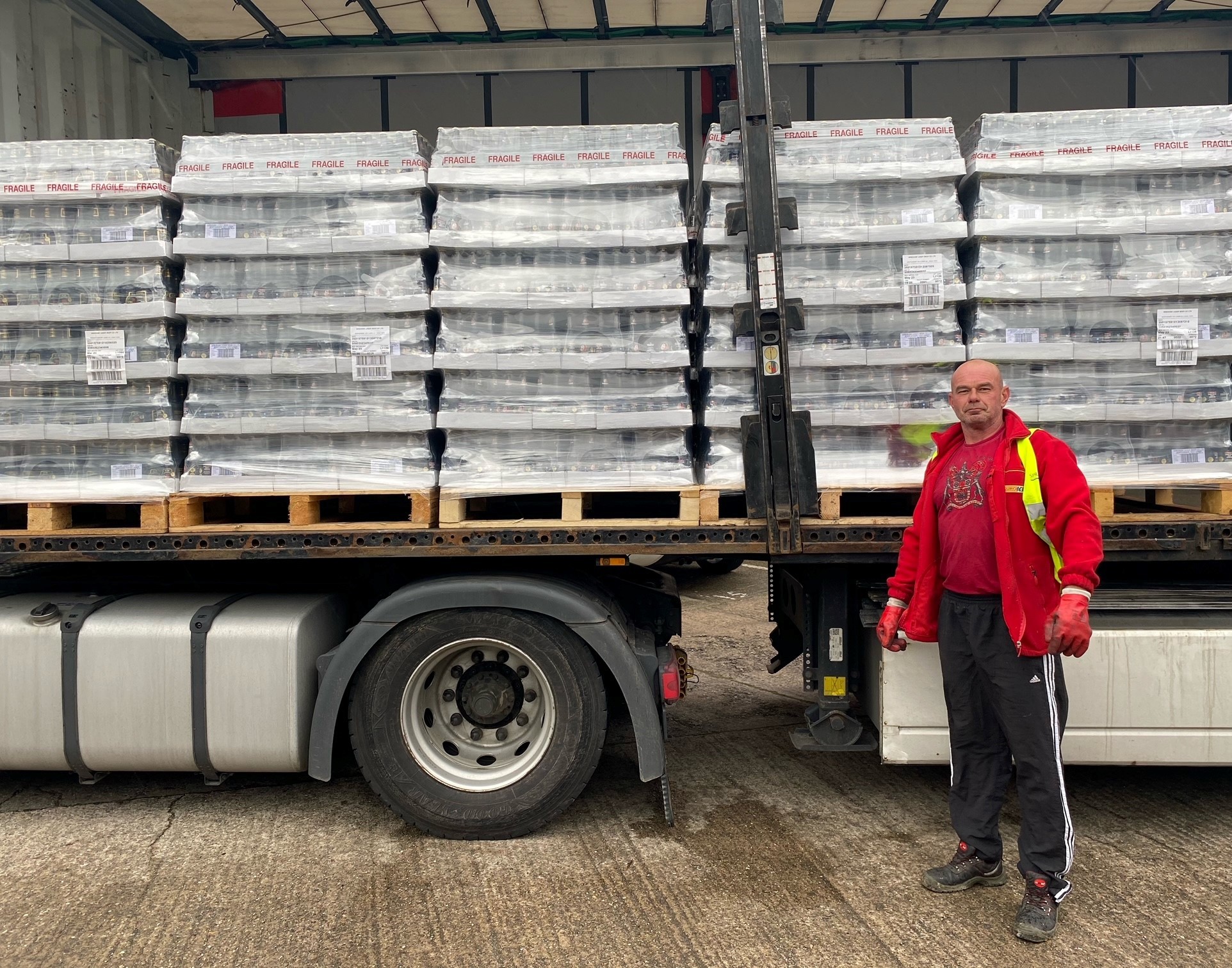 18,000 bottles of Wrexham Lager were picked up today and are now bound for Pozna? in western Poland.
