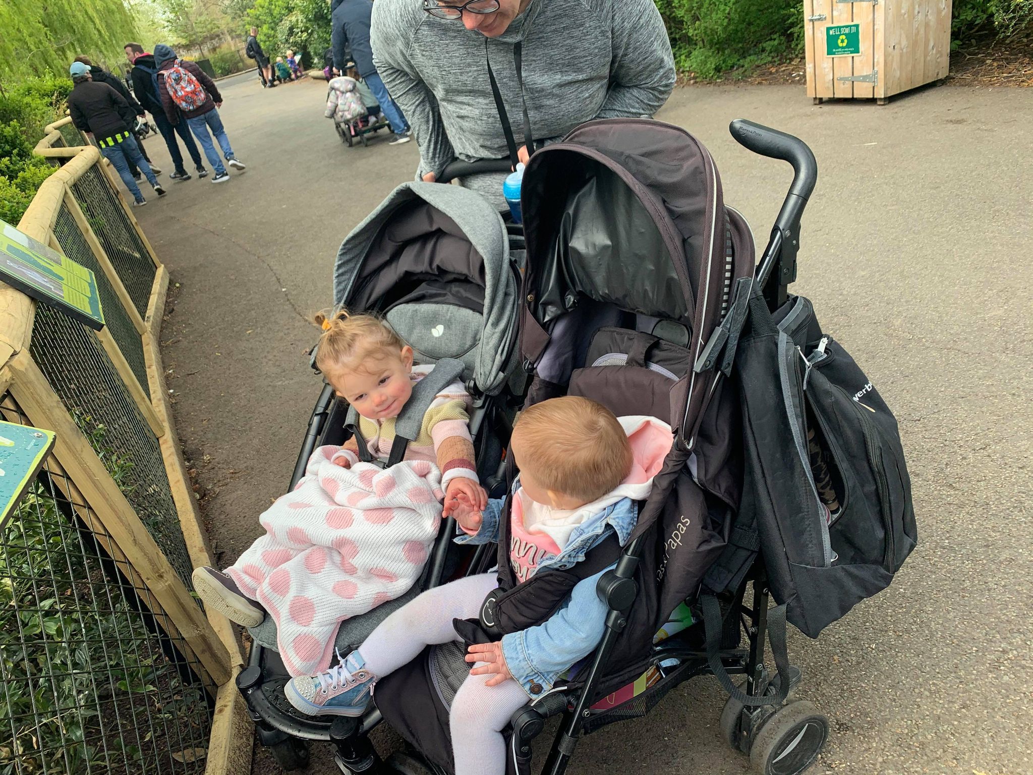 Ivy-Rose and Wynter, with mums Kerry and Elti, at Chester Zoo.