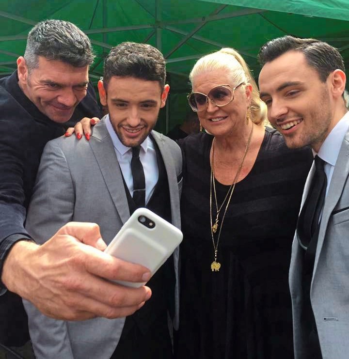 Actor Spencer Wilding, Britain’s Got Talent stars Richard and Adam Johnson and TV personality Kim Woodburn at Mold Carnival in 2017.