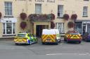 Emergency services vehicles in Newtown. Picture by Gavin Grosvenor