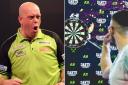 Darts icon Michael Van Gerwen and (right) the first rounds of the Flintshire competition.