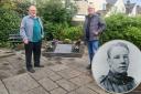 Main image shows Shotton councillors ouncillors Gary Cooper (left) and David Evans at the memorial / Inset of Harry Weale.