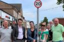 North Wales MS Sam Rowlands with residents in Buckley, where the 20mph speed limit was initially
