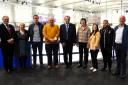 Aura Wales chair Sara Mogel with Aura's CEO Mike Welch and Board members at the ice arena in Deeside.