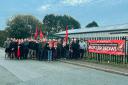 Unite members on strike outside Ardagh.