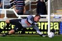 Andy Dibble makes a save for Wrexham
